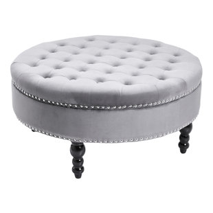 Small round on sale velvet ottoman